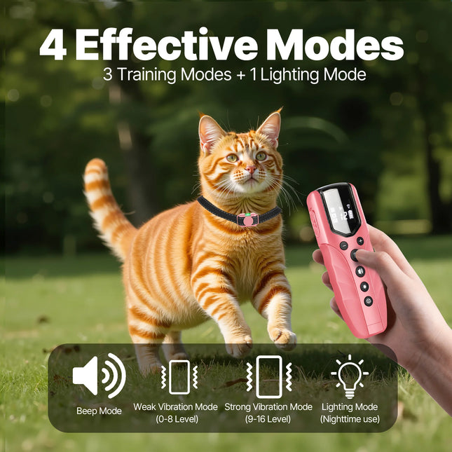 No Shock Cat Training Collar, Vibrating Cat Collar with Remote 2000ft, Beep and Vibration Collor for - product image 2