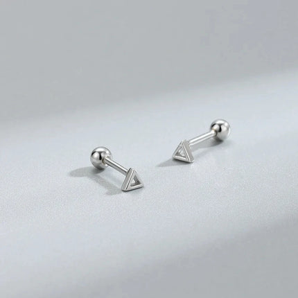 Silver Color Simple Small Rose Star Stud Earrings Tragus Cartilage for Women Hypoallergenic Daily Wear Ear Piercing Jewelry Gift