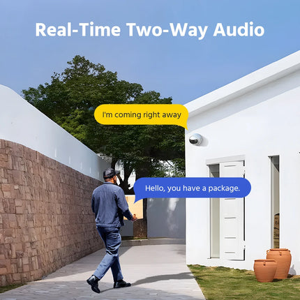 ANNKE FCD800 Outdoor PoE Surveillance Camera, 8MP Dual Lens 180° Panoramic, Motion Detection, Siren Alarm, Two-Way Audio, IP67, Local SD Storage