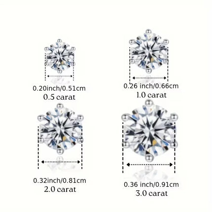 [Moissanite Earrings Gift] Moissanite Earrings, 1 pair S925 – Perfect for celebrating parties with friends, family, and classmates. Suitable for everyday wear, anniversaries, holidays, and birthdays.