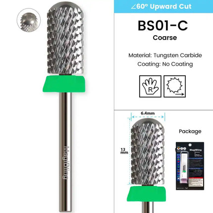 MagiBling Professional Nail Drill Bits Super Cut Carbide Nails Bit Cutter for Hard Acrylic Gel Removal Manicure Tools 3/32''