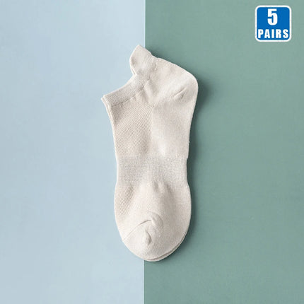 5 Pairs Women Cotton Socks Short Crew Ankle High Quality Breathable Summer Compression Casual Fashion Low-Cut Sock for Female