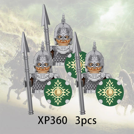 3pcs Lord Rings Elves Orcs Army Dwarf Rohan Mini Action Toy Figures Building Blocks Assembly Toys for Kids Birthday Gift