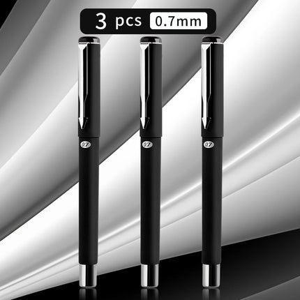 Matte Black 0.7mm Signature Gel Pen Set with Large Capacity Replaceable Refills Business Office Writing Pens