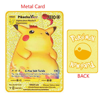 Pokemon Cards Flash Metal V EX GX Mega Card Pikachu Charizard Golden Vmax Card Collection Gift Kids Game Collection Cards