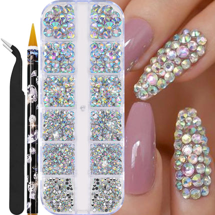 12Grids Mini Caviar Beads Nail Art Decorations Metal Gold/Silver Micro Ball Nail Charms Magnetic Pen 0.5~3mm Ball Nail Jewelry