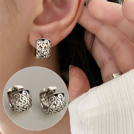 VENTFILLE 925 Sterling Silver Black Agate Rotund Earrings For Women Girl Originality Design Korean Jewelry Party Gifts Dropship