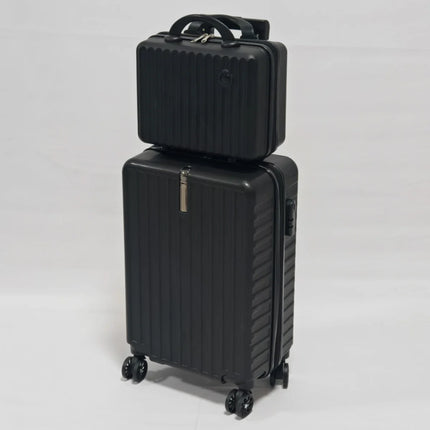 2-Piece Set, 20inch Rolling Luggage and Suitcase Combination, Pp Anti-Drop and Pressure-Resistant Hard Shell Material, Layered Storage, Zipper Closure