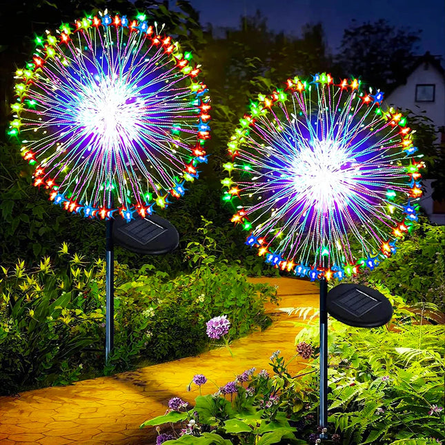 Solar Lights for Outdoor Garden 60/200/420LED Dandelion Lighting Stake Solar Firework Light for