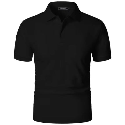 New Mens Short Sleeve T Shirt Sports Tennis Polo Shirt Summer Oversized Breathable Shirts Button Moisture-Wicking Streetwear