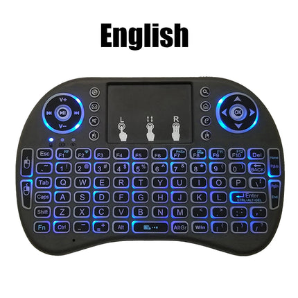 2.4G Air Mouse with Touchpad Keyboard i8 Arabic French Spanish Russian Backlit Mini Wireless Keyboard for PC - product image