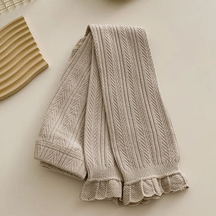 Warm Girls Leggings Solid Color Cotton Baby Leggings Lace Flower Skinny Pants Girl Pants Kids Children Trousers 2-4 Years Old