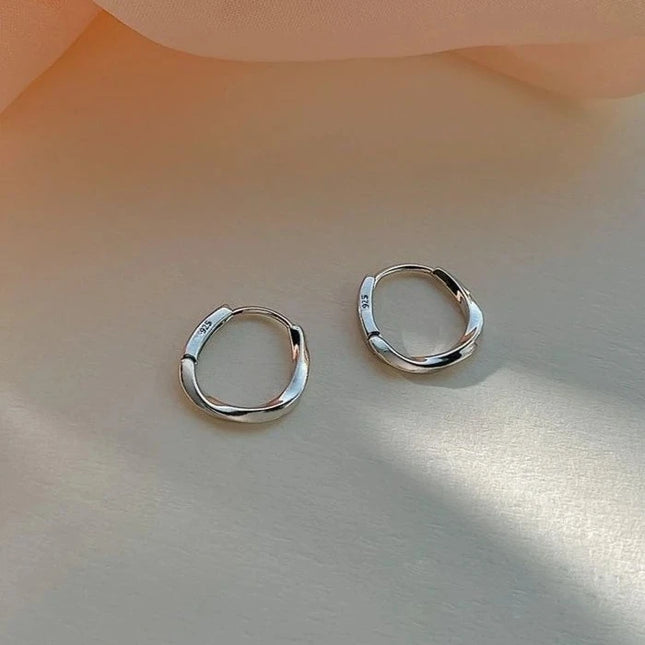 925 Sterling Silver Round Stud Earrings for Women Simple Inlaid Design Hoops Earrings Wedding Party - product image 7