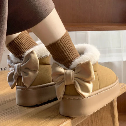 Thick Soled Cotton Slippers For Women Ankle Boots 2024 Winter Outdoor Wear Warm Fashionable Non Slip Snow Boots