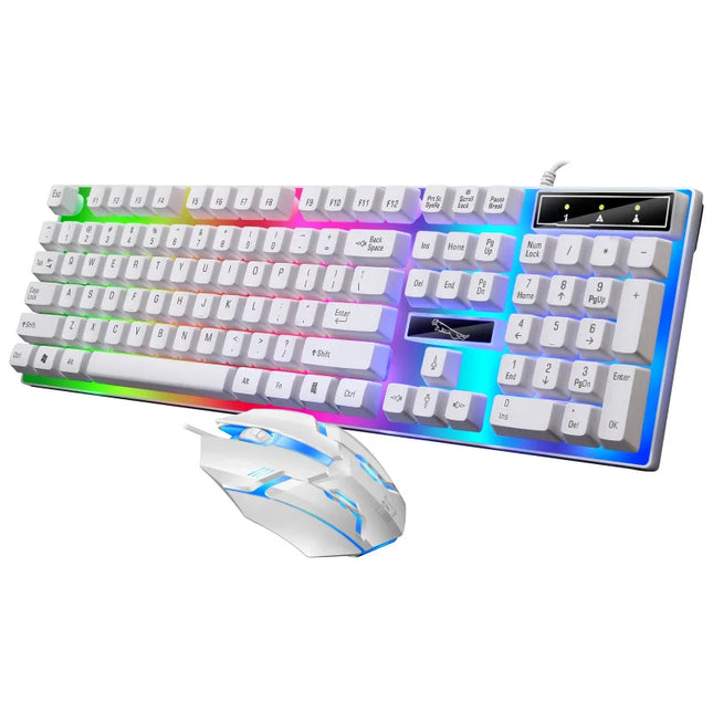 Gamer Keyboard And Mouse Combo Set RGB LED 104-Key Wired Gaming Keyboard Mouse Set for Notebook Laptop Desktop PC - product i