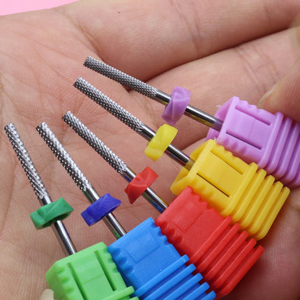 1Pcs Safety Nail Drill Bits,3/32" Tungsten Carbide Cuticle Drill Bits,Two Way Rotate For Nail Bed File Dead Skin Nail Prepare Cl