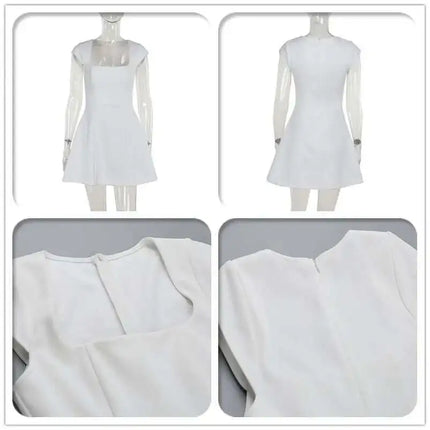 Avrilyaan Square Neck Short Sleeve Sexy A-line Dress Women 2024 Nightclub Party Dress Elegant Bodycon Mini Summer Dress Vestidos