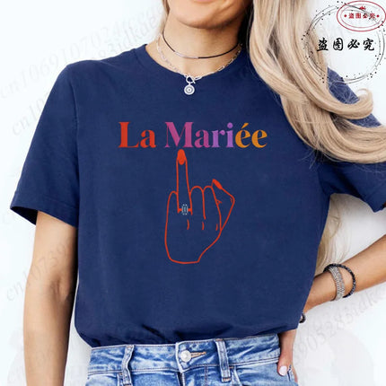 French Girls Single Farewell Women Tees: Future Bride Team Bride Tops, Female Clothing for Bachelorette EVJF Party T-shirts D002