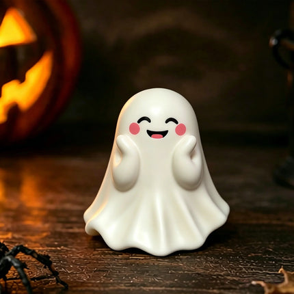 Cute Middle Finger Ghost Statue, Small Halloween Decor for Home, Centerpiece for Coffee Table, Adorable Horror Figure
