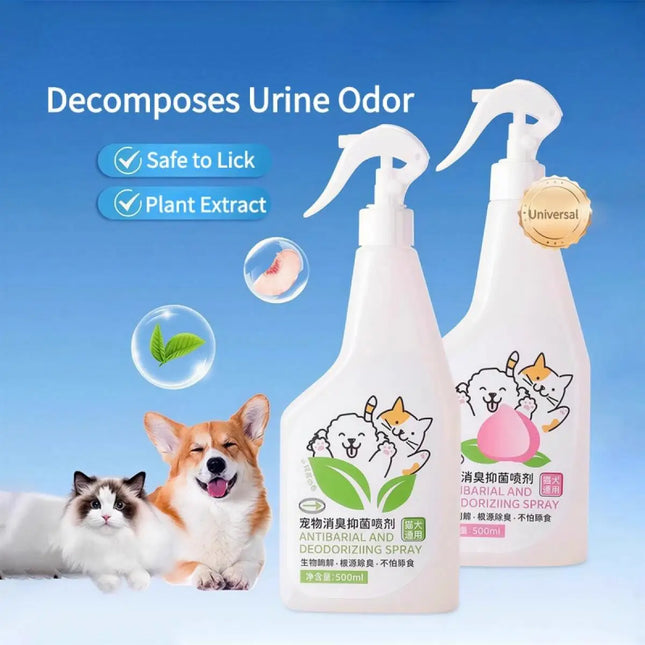 Pet Odor Eliminator Spray Enzyme Cleaner Disinfectant for Cats Dogs Urine Smell Removal Antibacterial