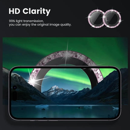 Glitter Camera Lens Protector Cover for iPhone 17 Pro Max 16 15 Pro 13 11 14 15 Plus 12 Mini Tempered Glass Protection Lens Film