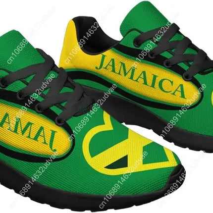 Jamaican Flag Shoes Jamaican Reggae Women Men Running Sneakers Print Comfortable Sports Walking Tennis Shoes