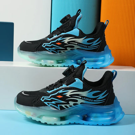 A pair of boys' sports shoes, with a comfortable and breathable upper, and a lightweight, slip-resistant and durable soleXBS-235