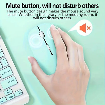 Silent Bluetooth-compatible Mouse Computer Laptop Optical Mouse Wireless for iPad Samsung Tablet Universal Mice Noiseless