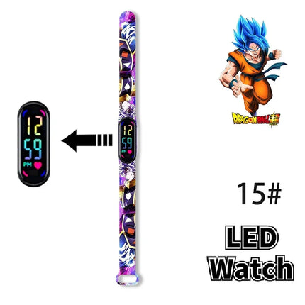 Bandai Dragon Ball Z Fashion Cartoon Action Printing Anime LED Type Watches Kids Watch Birthday Gifts Toys