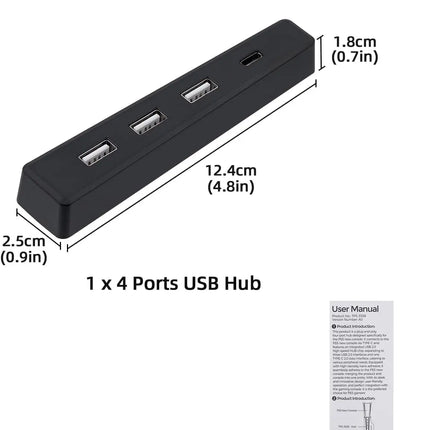 4 Ports USB Hub for PS5 Slim Disc USB High-Speed Expansion Hub Charger USB Extender Compatible with PS5 Slim Console
