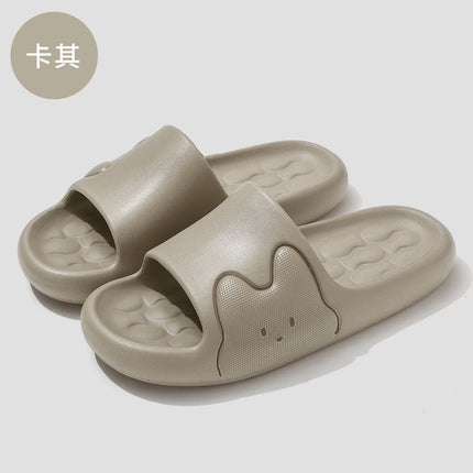 Cartoon Cute Rabbit Thick Bottom Home Slippers Women's Summer Comfortable Soft Cloud EVA Slippers Woman Candy Color Couple Slide