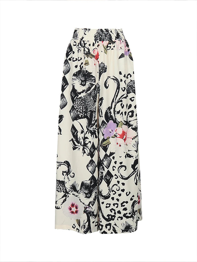 Women Plus Size Wide Leg Pants Elastic High Waist Loose Fit Abstract Print Pants Casual All-Season - product image 8
