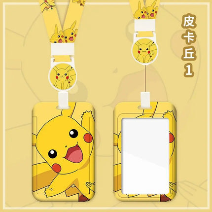 Pokemon Anime Pikachu Card Holder Kawaii ID Card Bank Card Subway Bus Card Cartoon Student ID Boy Girl Work Badge Card Holder