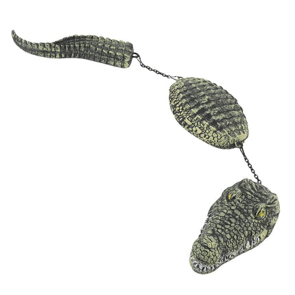 Plastic Artificial Alligator Decoy 3 Segment Simulated Floating Crocodile Sculpture for Garden Pool Pond Decoration