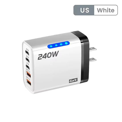 240W GaN USB-C Charger 5 in 1 Fast Charging Phone Charger Power Adapter For iPhone Samsung Xiaomi USB-C EU/US Plug - product