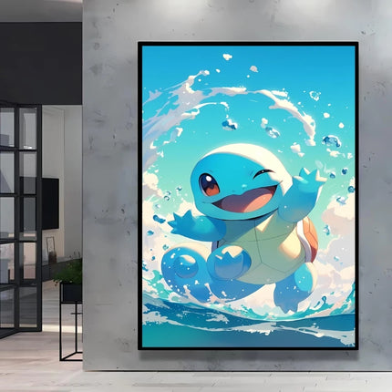 Japanese Anime Canvas Paintings Pokemon Pikachu Poster Cartoon Character Picture Bright and Clear Colors High Quality Home Decor