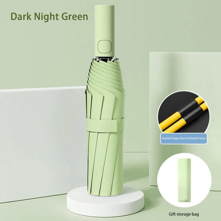 New Automatic Umbrella 24 Bone Solid Color Automatic Umbrella Light Collapsible Large Size Outdoor Sunshade Uv Protection