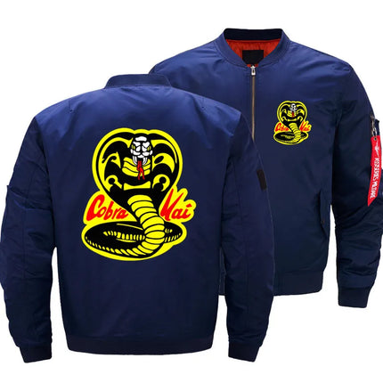 Men's Outwear Bomber Jackets Cobra Kai Karate Kid Pilot Air Military Motorcycle Windbreaker Thicken Coats Oversized 5XL