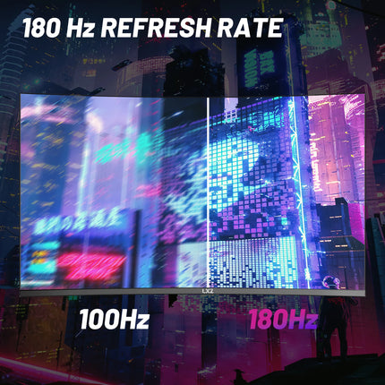 LXZ 27 inch Curved Gaming Monitor, 180Hz Monitor FHD 1080P, built-in speaker, Frameless 1800R Computer Display with FreeSync Technology, Wall Mountable, Christmas gifts for men and women, Advent gifts, gaming accessories