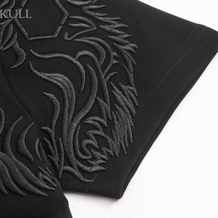 PLEIN SKULL Heavy Industry Embroidered Men's Fashion Short Sleeve Top Summer Gothic Fitness T-shirt Breathable Casual Sports Tee