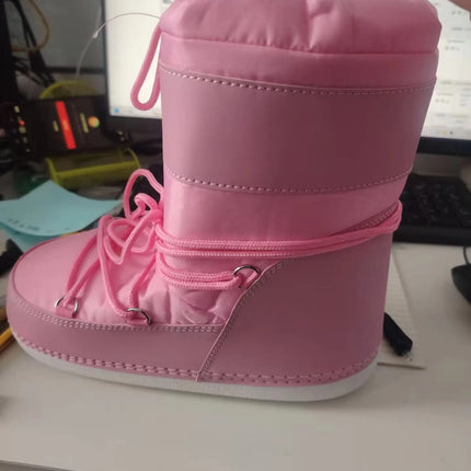 Women's Waterproof and Non-slip Cloth Space 2025 New platform heels  Short Tube Thickened Warm Snow Boots