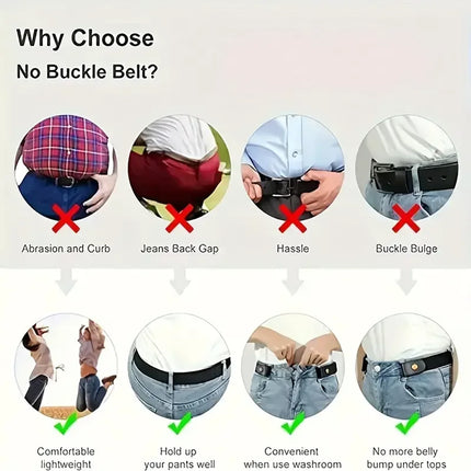 Traceless Invisible Elastic Belt Women's Belt Jeans Pants Men's Elastic Belt - product image from BSM MART