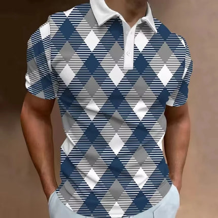 Geometric Graphic Men's Polo Shirts Summer Short Sleeve Sport Tops Fashion Casual Athleisure Style Summer Business Daily Wear