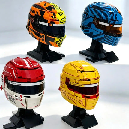 2026 Popular Racing Car Fleet Racing Driver Lewis Charles Oscar Lando Helmet Building Block Puzzle Model Toy For Ornament Gift