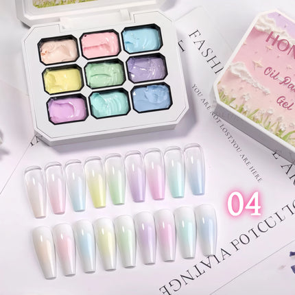 9-Color Solid Nail Polish, Pink, Macaron Painting Gel, High Saturation Popular Solid Nail Polish, Used for Nail Art