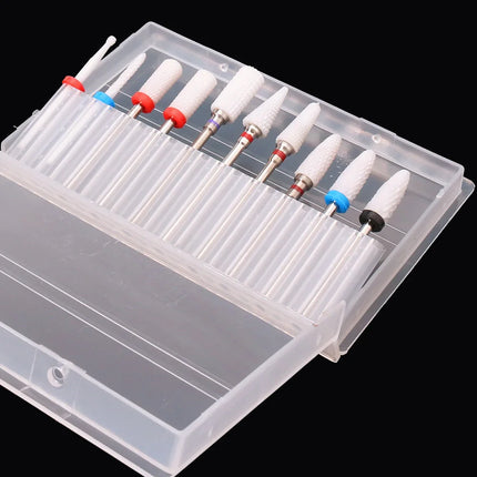 10pcs Ceramic Nail Drill Bit-3/32 Nail Drill Bits for Acrylic Nails,Professional Electric Nail Drill for Crystal Nail Extension