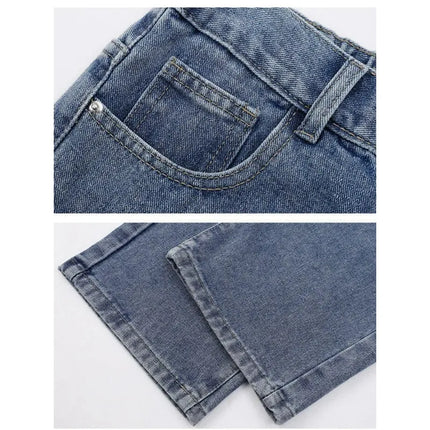 2026 New Korean Men's Casual Long Jeans Classic Man Straight Denim Wide-leg Pants Solid Color Light Blue Black 3XL Cargo Jean