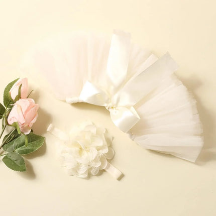 Cute Princess Newborn Outfit Infant Suit Headband Set Tutu Skirt Baby Girl Summer Dress Costume Photography Props Accessories-HD