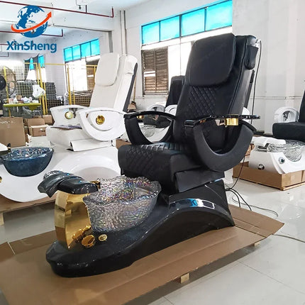 XinSheng Foot Bath Nail Chair Pedicure Chairs with Electric Back Massage Salon SPA Foot Massage Manicure Furniture Sofa Material