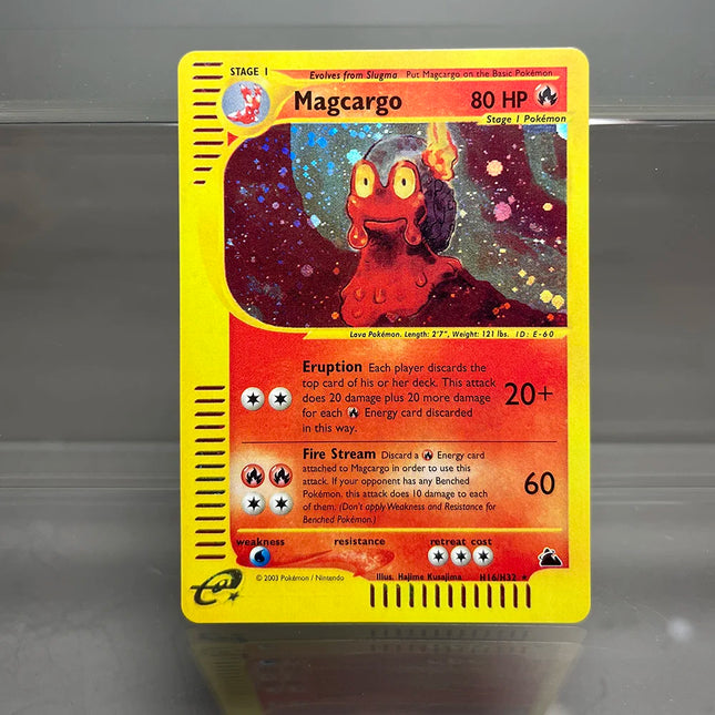PKM Karten Glurak Steelix Celebi Einzelne Holo-Karten Magneton Gengar Klassische Spielkarten PTCG Proxy-Karten